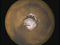 still from animation
            showing water locked on Mars