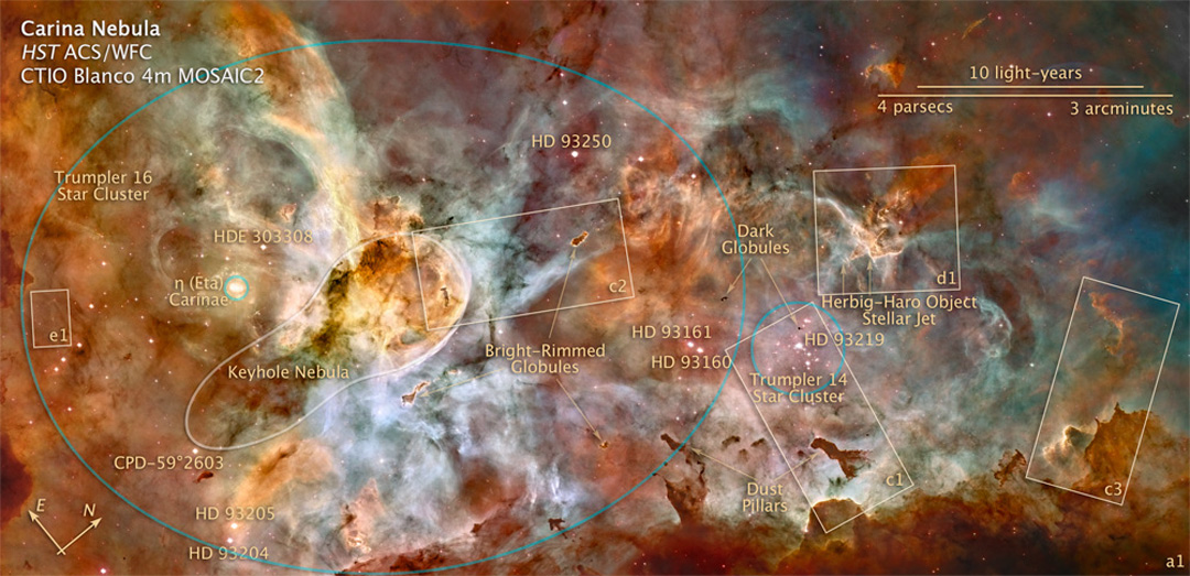 Carina Nebula Panorama from Hubble