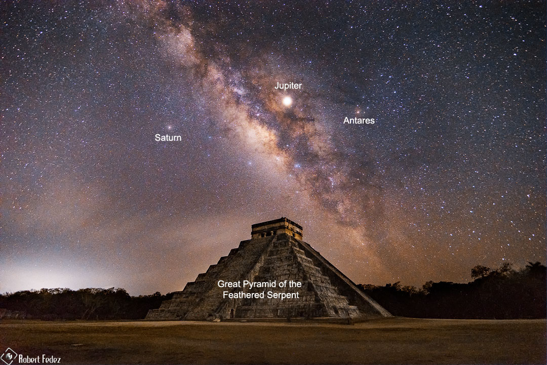 Milky Way over Pyramid of the Feathered Serpent